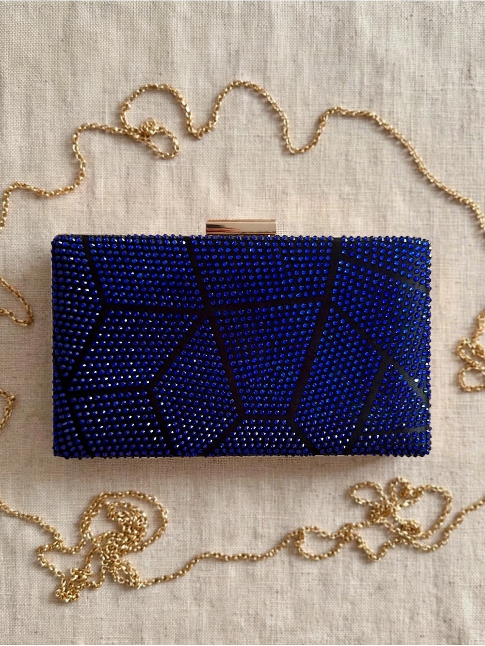 Stunning Blue Rhinestone Clutch – New with Defects💎 - Picture 2 of 8